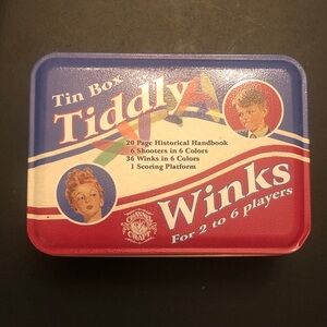 CHANEL Tiddly Winks Tin Box - Red and Blue, Brand New